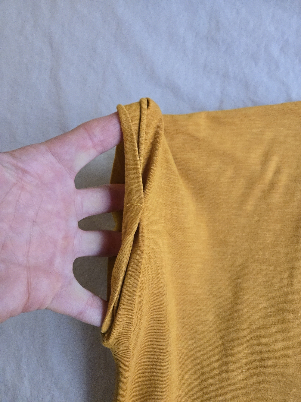 Sigrid Olsen Cotton Modal Golden Mustard Cap Sleeve Pocket Tee CW3 - Picture 8 of 8
